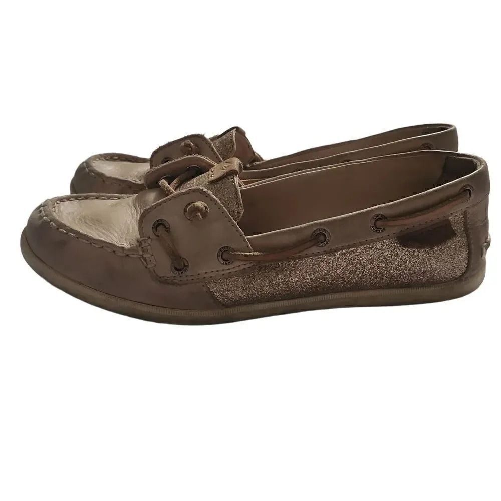 Sperry Champagne Glitter Boat Shoes